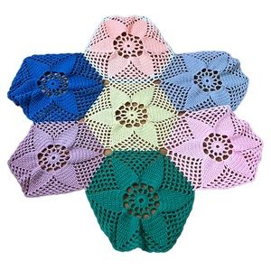 Vintage Large Flower Hand Crochet Doily